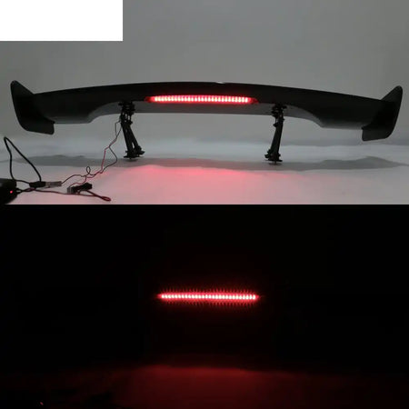 Universal JDM GT Style Carbon Fiber Print Trunk Spoiler ABS w/ Light