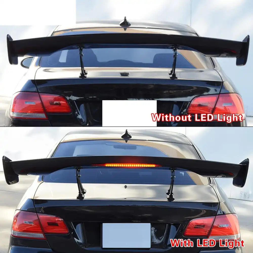 Universal JDM GT Style Carbon Fiber Print Trunk Spoiler ABS w/ Light
