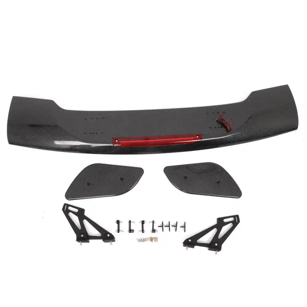 Universal JDM GT Style Carbon Fiber Print Trunk Spoiler ABS w/ Light