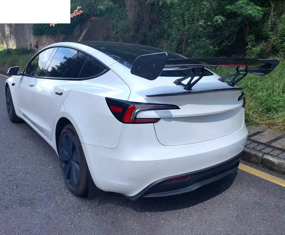Universal JDM GT Style Carbon Fiber Print Trunk Spoiler ABS w/ Light