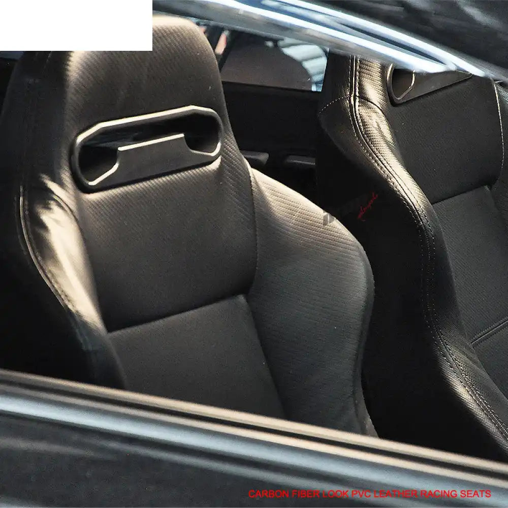Universal Pair Of Racing Seats CF Print PVC Leather