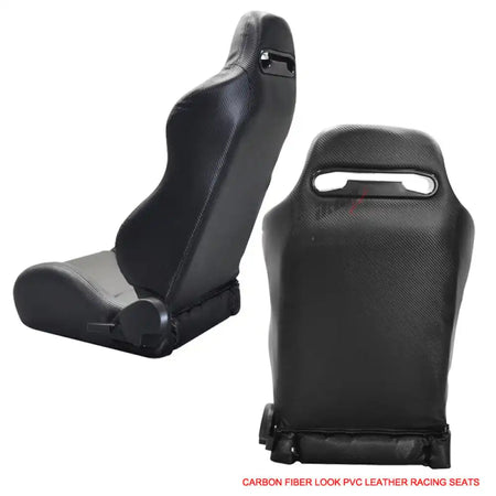 Universal Pair Of Racing Seats CF Print PVC Leather