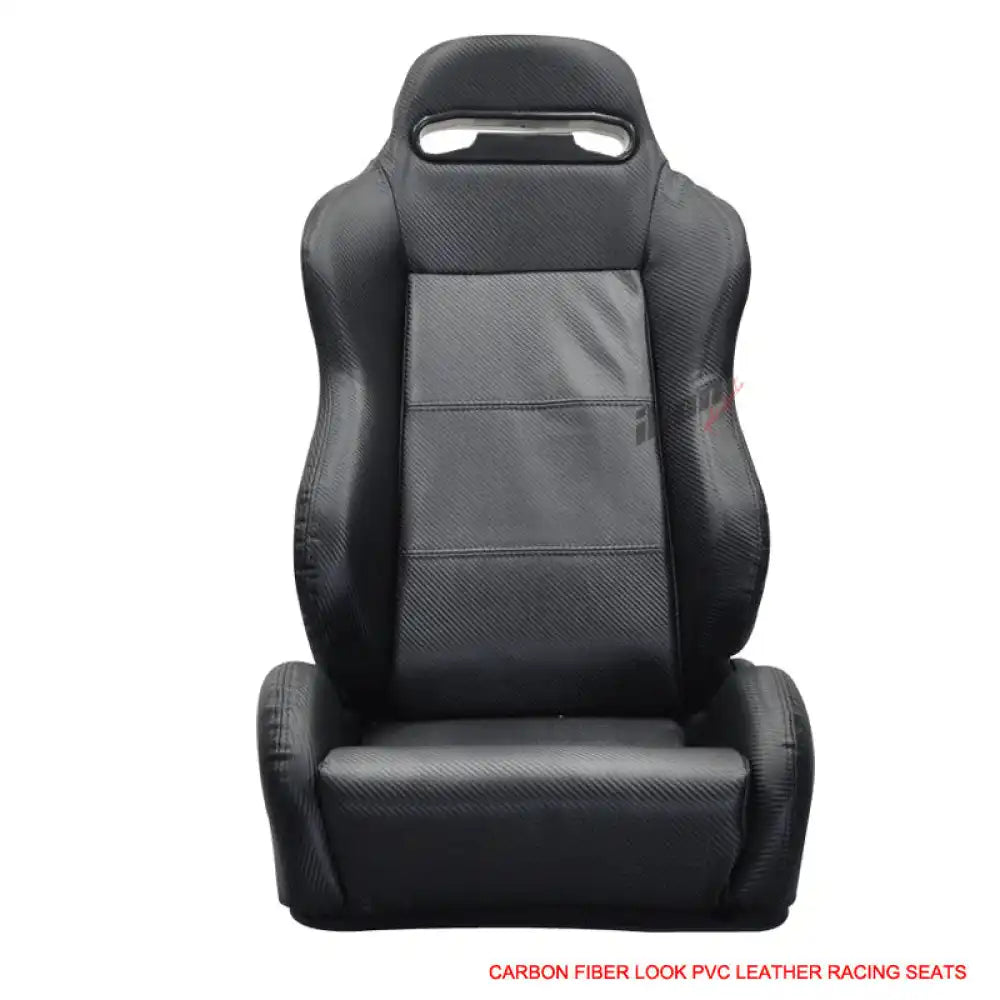 Universal Pair Of Racing Seats CF Print PVC Leather