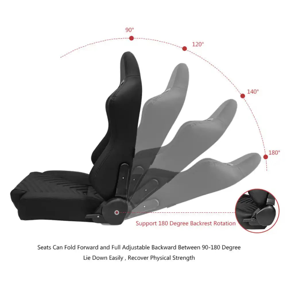 Universal Pair Reclinable Racing Seat with Dual Slider