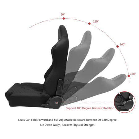 Universal Pair Reclinable Racing Seat with Dual Slider