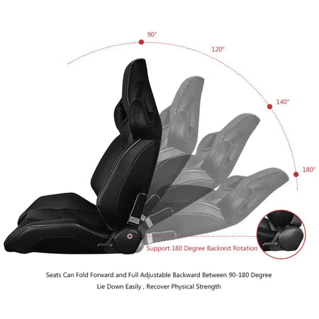 Universal Racing Seat Dual Slider PU Carbon Leather