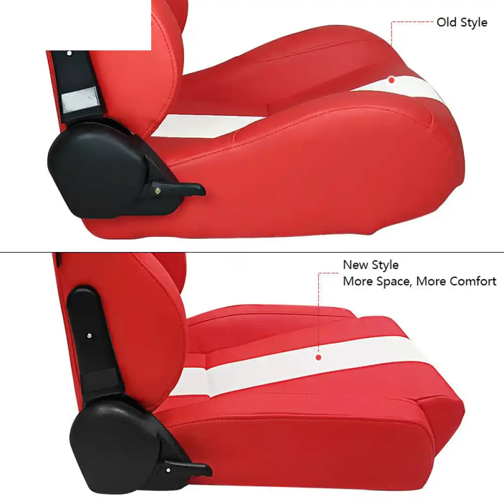 Universal Racing Seat Dual Slider PU Carbon Leather