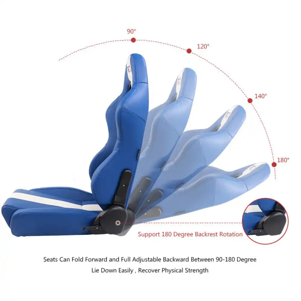 Universal Racing Seat Dual Slider PU Carbon Leather
