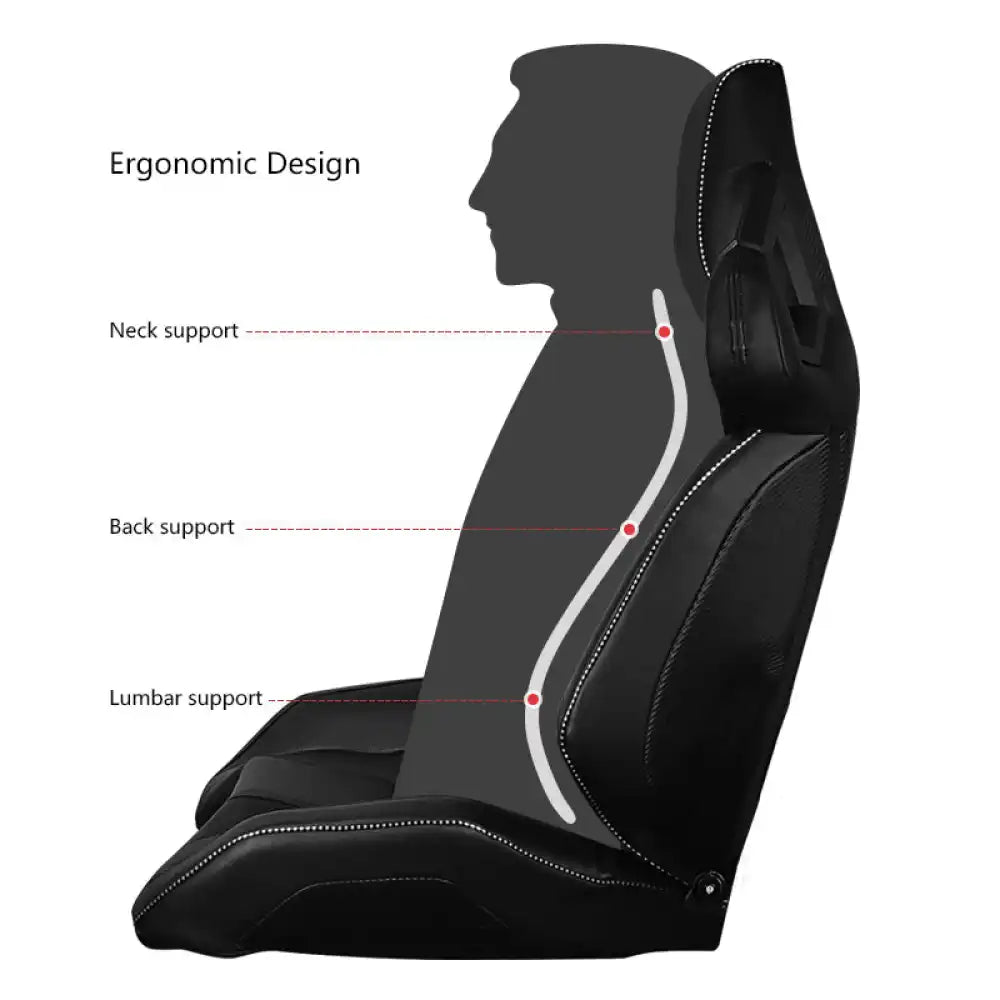 Universal Racing Seat Dual Slider PU Carbon Leather