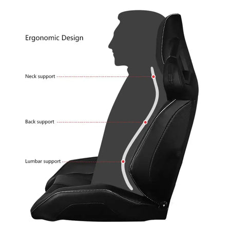 Universal Racing Seat Dual Slider PU Carbon Leather