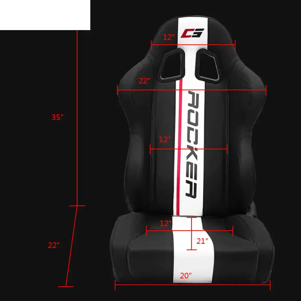 Universal Racing Seat Dual Slider PU Carbon Leather