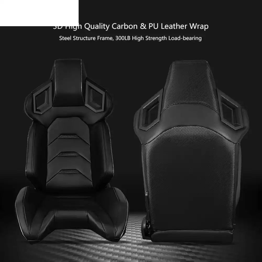 Universal Racing Seat Dual Slider PU Carbon Leather
