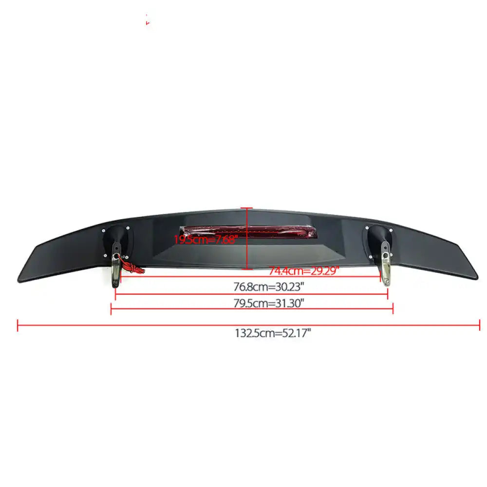 Universal Rear Spoiler Wing With 3rd Brake Light Ikon Style Trunk Wing Tail