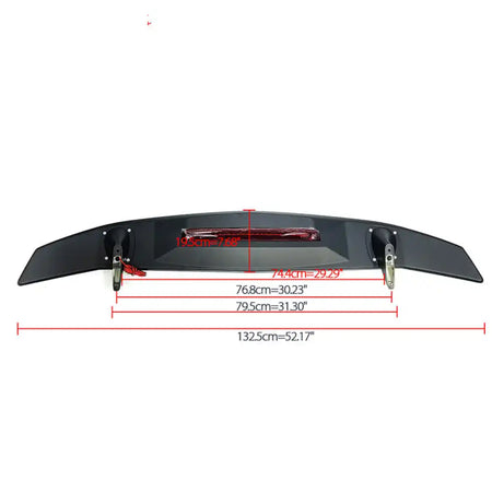 Universal Rear Spoiler Wing With 3rd Brake Light Ikon Style Trunk Wing Tail