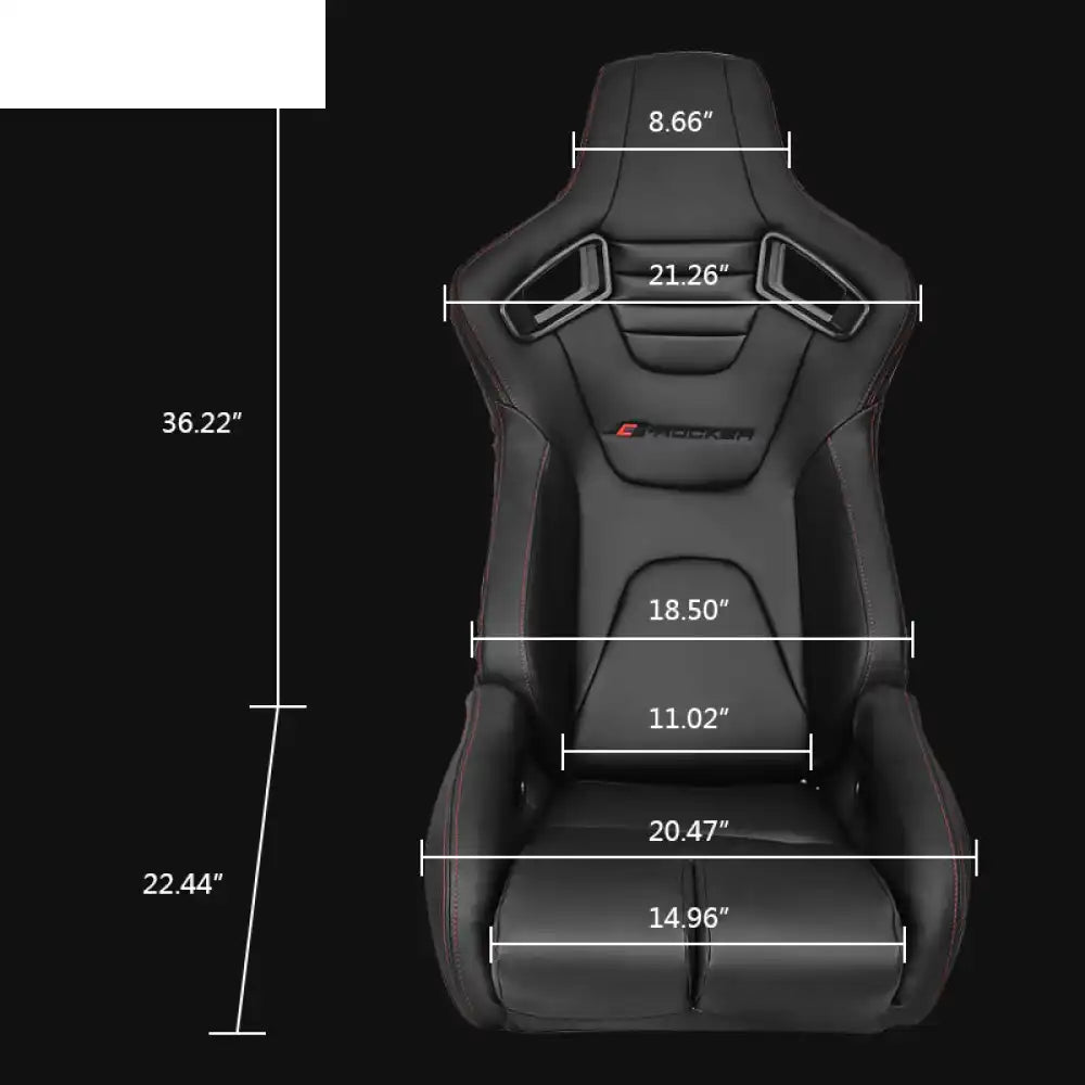 Universal Reclinable Bucket Racing Seat Dual Slider PU Carbon Leather