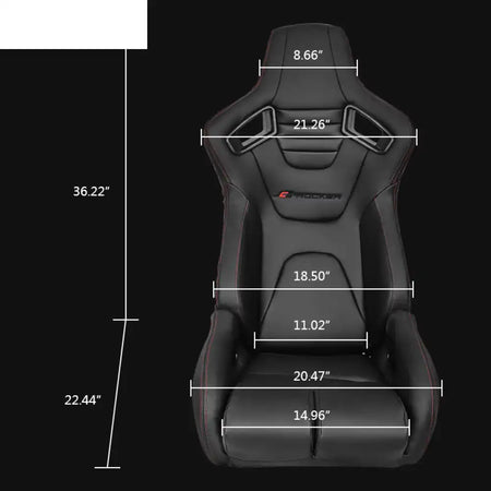 Universal Reclinable Bucket Racing Seat Dual Slider PU Carbon Leather