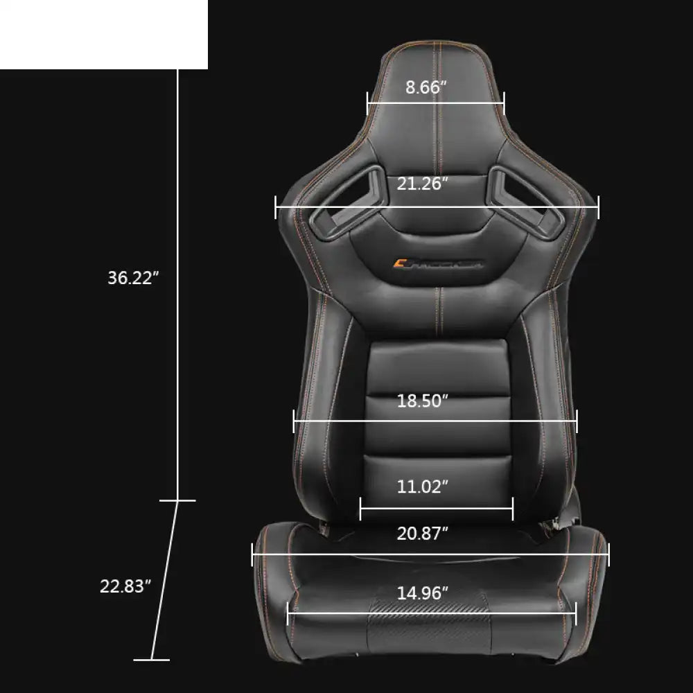 Universal Reclinable Left Driver Side Racing Seat Dual Slider