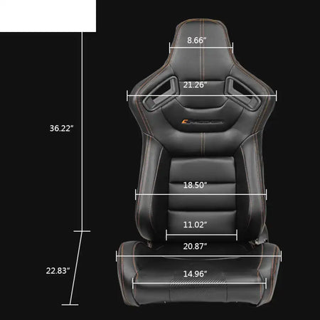 Universal Reclinable Left Driver Side Racing Seat Dual Slider