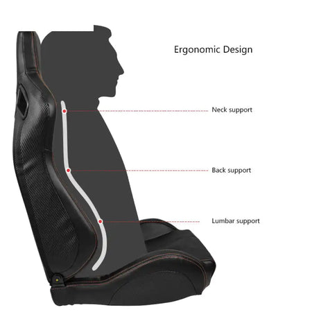 Universal Reclinable Left Driver Side Racing Seat Dual Slider