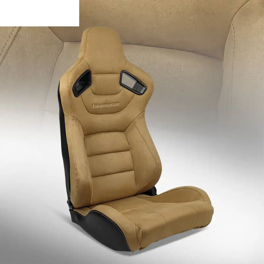 Universal Reclinable Left Driver Side Racing Seat Dual Slider Driver Side: Brown
