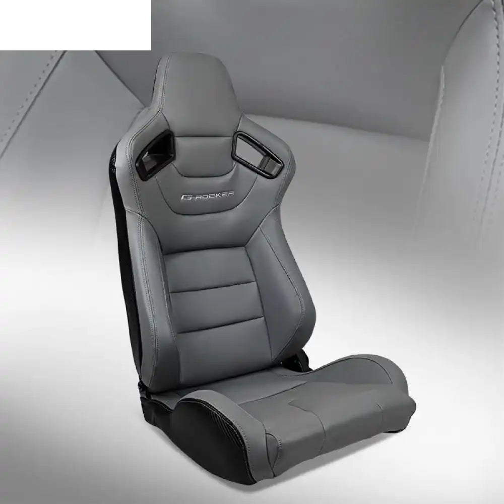 Universal Reclinable Left Driver Side Racing Seat Dual Slider Driver Side: Gray with G-ROCKER Logo