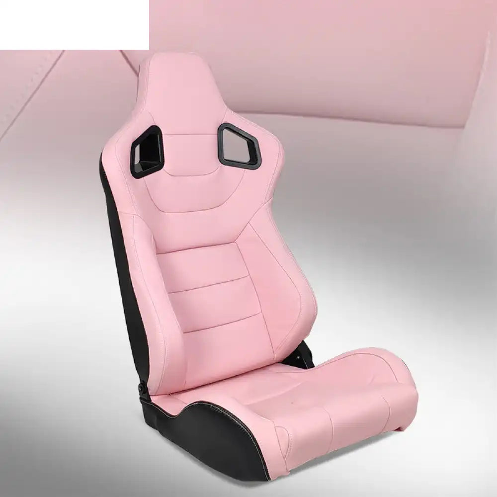 Universal Reclinable Left Driver Side Racing Seat Dual Slider Driver Side: Pink with Big Belt Hole