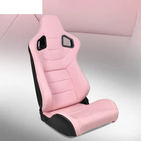 Universal Reclinable Left Driver Side Racing Seat Dual Slider Driver Side: Pink with Big Belt Hole